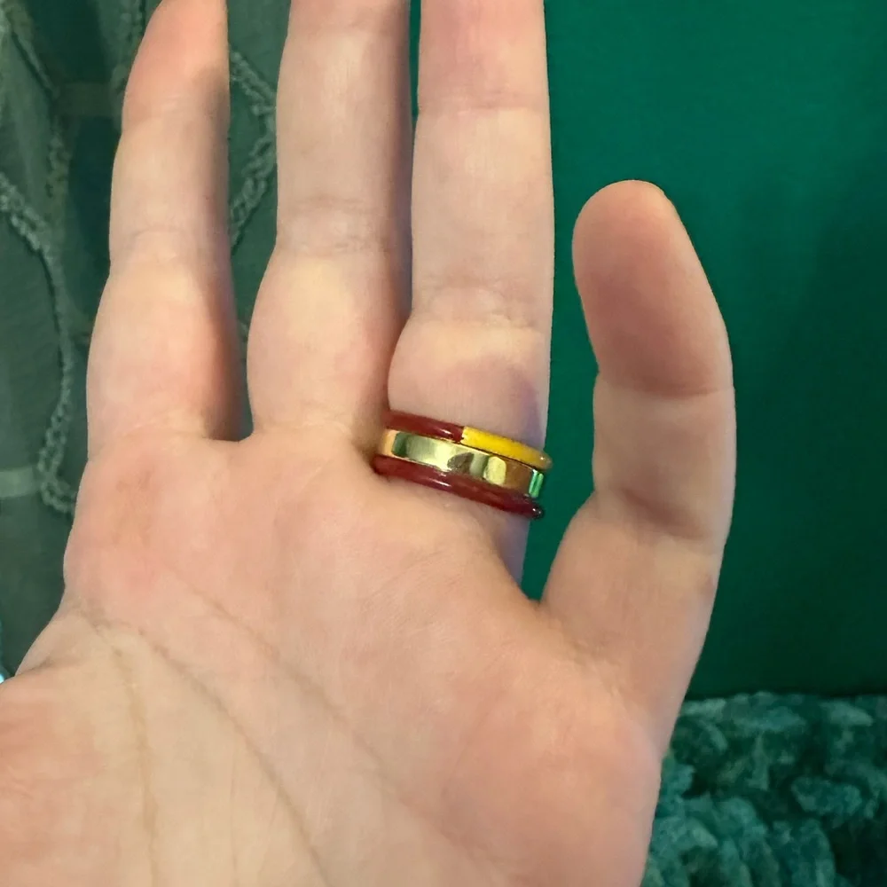 Pura Vida Yellow and Red Stacked Ring Set - Picture 5 of 7